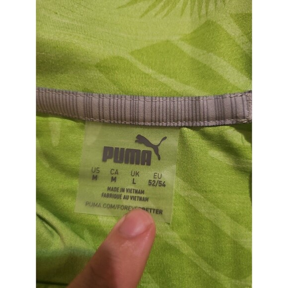 NWT Puma Cloudspun Aloha Floral Green Golf Polo Shirt Mens Size Medium AJGA - Picture 2 of 9